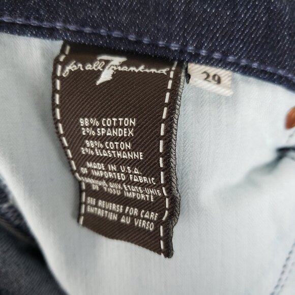 7 For All Mankind Dojo Jeans Wide Flare Leg Low Rise Dark Wash Womens Size 29 - Picture 7 of 8